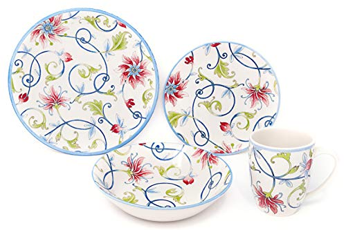 16 Piece Porcelain Dinnerware Set for 4