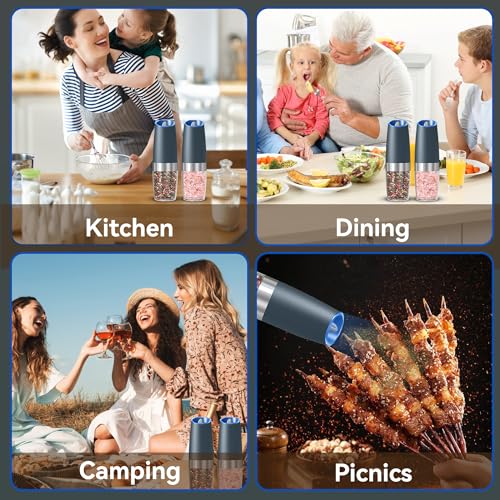 Battery Operated Gravity Salt And Pepper Grinder Set (2 Count)