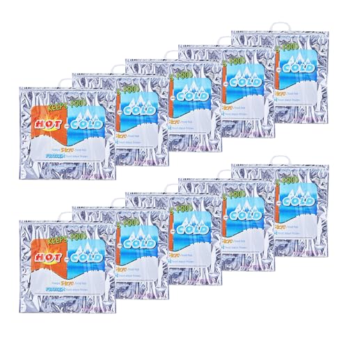 Hot and Cold Insulated Bags for Food Delivery (10 Count)