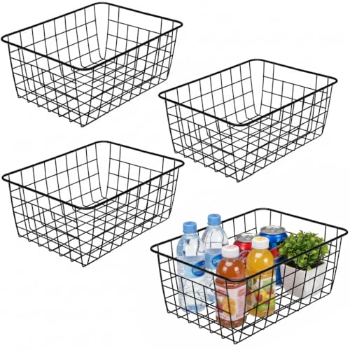 Wire Baskets with Handles (4 Count)