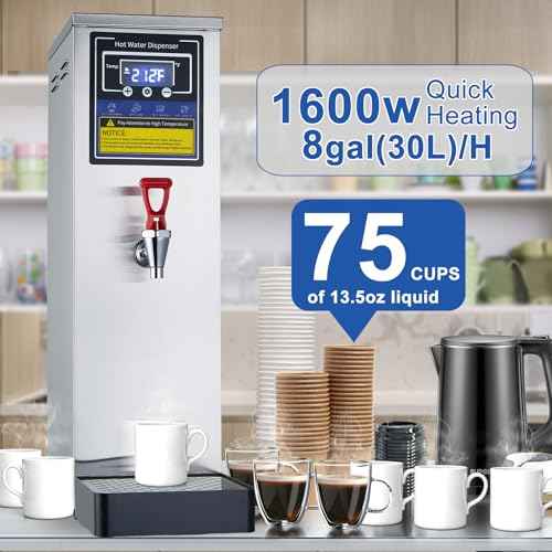 Hot Water Dispenser Commercial Water Boiler Countertop Hot Water Machine Stainless Steel Step