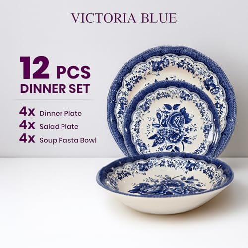 12 Piece Porcelain Dinnerware Set for 4