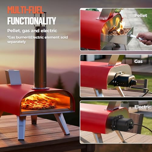 12" Multi Fuel Outdoor Pizza Oven Reach up to 1110℉