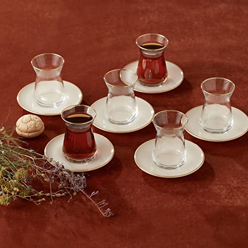 Retro Beige 6 Person Tea Set (6 Count)