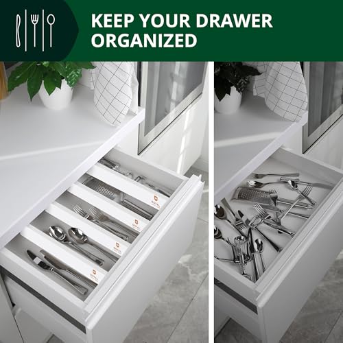 Bamboo Drawer Dividers Organizers (4 Count)