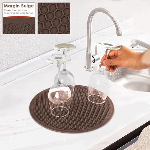 Brown Silicone Microwave Mat 12 inch Extra Large Multi