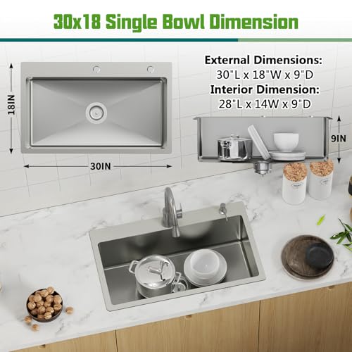 30x18 In Drop Inch Kitchen Sink