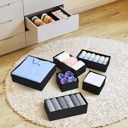 Drawer Organizer Clothes 6 Pack (6 Count)