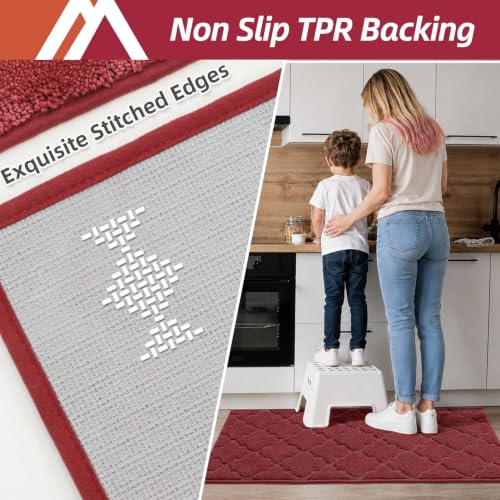 Soft Kitchen Rugs Set of 2 Non Slip 20"x30"+20"x48"