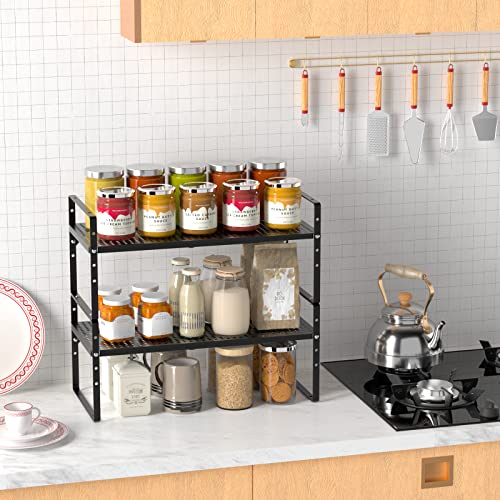 Large Expandable Cabinet Storage Shelf Organizer Rack