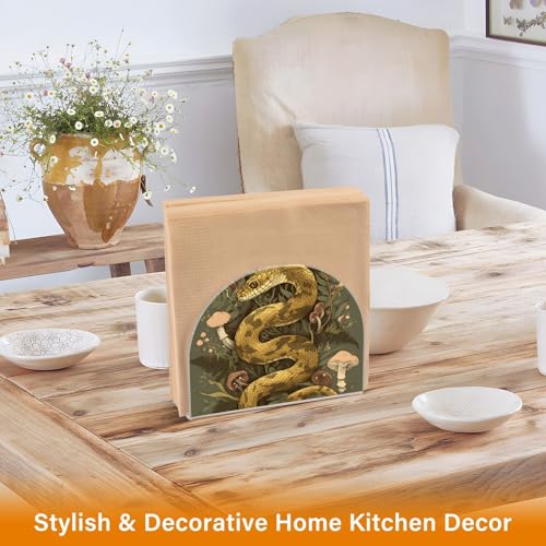 Snake and Mushroom Napkin Holder for Table Paper Napkins Holder Acrylic Tissue Dispenser Kitchen Dining Room Bathroom Party Car Decor
