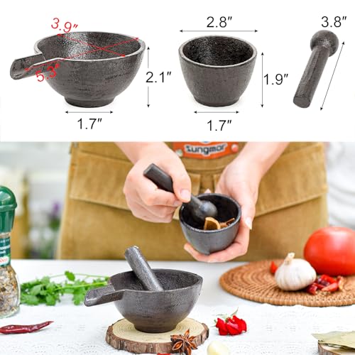 Cast Iron 3 Inches Diameter Mortar and 3.9 Inches Tall Pestle