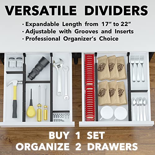 Bamboo Drawer Dividers with Inserts and Labels