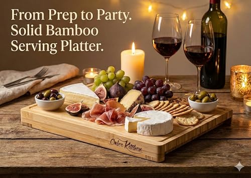 Dark Bamboo Cutting Board Set with 6 Mats