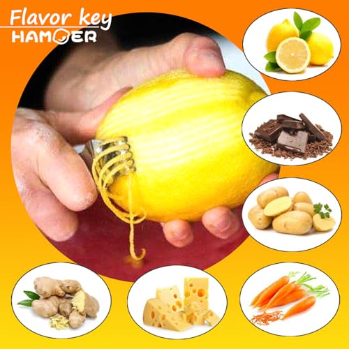 Lemon Citrus Zester Channel knife for Lemon Twist Grates 2in1 Tool