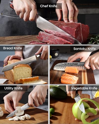 Knife Set 5PCS Kitchen Knife Set without Block (5 Count)