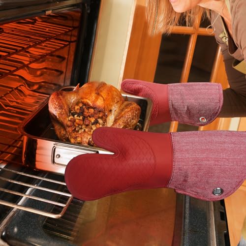 Professional Microwave Silicone Oven Mitts one Pair (3 Count)