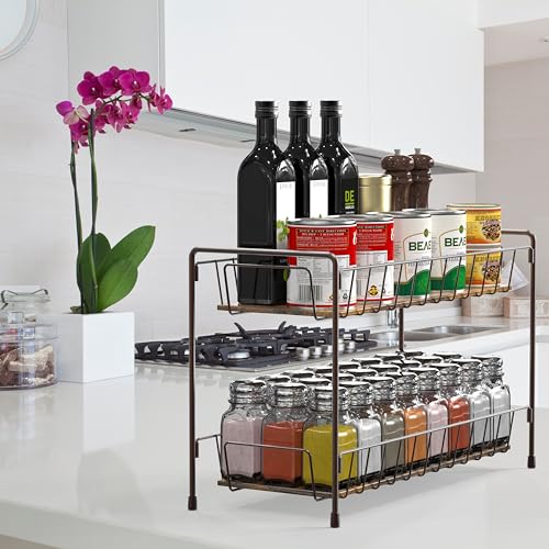 2 Tier Countertop Spice Rack Organizer