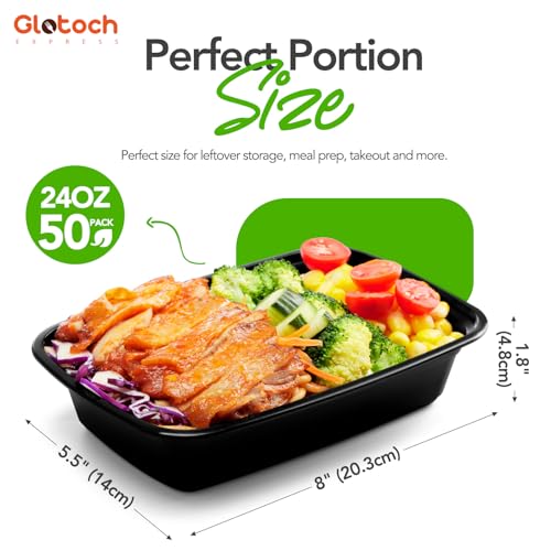 Glotoch Meal Prep Containers with Lids (50 Count)