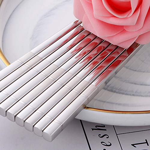 5 pair Stainless Steel Chopsticks (5 Count)
