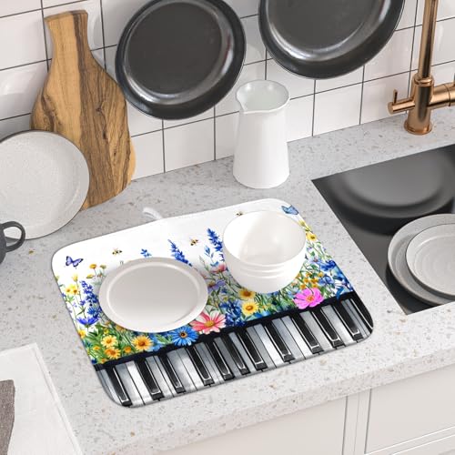 Spring Piano Dish Drying Mat