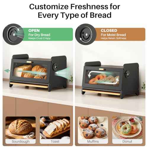 Bread Box for Kitchen Countertop