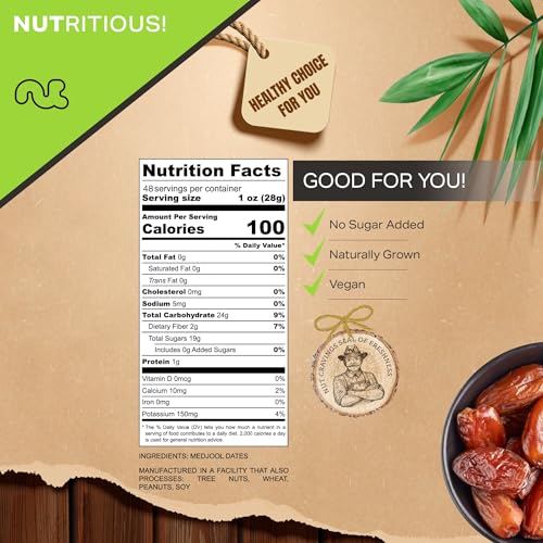Dried Jumbo Medjool Dates (48 Ounce)