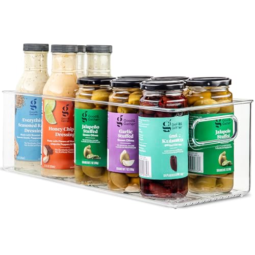 Plastic Food Storage Clear Container Bin with Handles for Organizing Kitchen