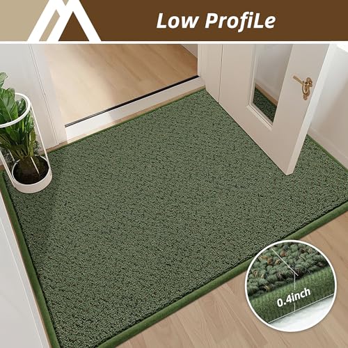 Dirt Trapper Door Mat 32"x48" Non Slip Washable Green