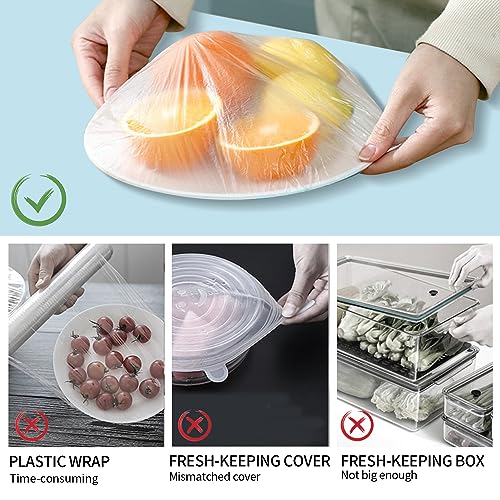 200pcs Colorful Plastic Bowl Covers Dish Cover Food Cover (200 Count)