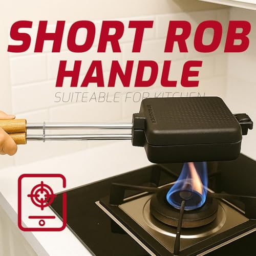 Campfire Pie Iron 4.9" Large Cast Iron Sandwich Maker for Camping 2 Pcs with Storage Bag (2 Count)