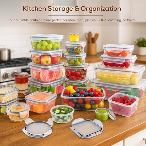 50PCS Thick Food Storage Containers with Airtight Lids for Meal Prep (50 Count)