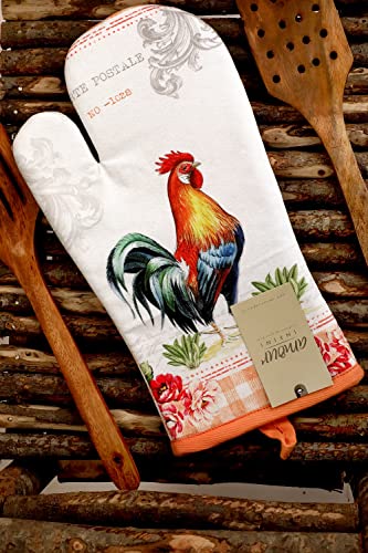 Oven Mitts Set of 1 Quilted Liner with Hanging Loop Non Slip (2 Count)