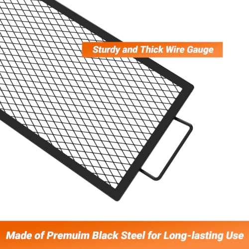 Heavy Duty Rectangular Fire Pit Grill Grate with X