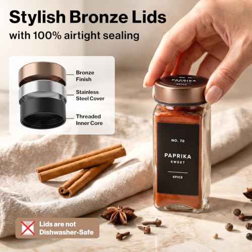 Glass Spice Jars with Label (24 Count)
