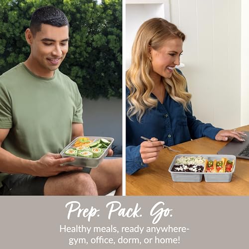 Prep 3 Compartment Meal Prep Containers with Lids (20 Count)