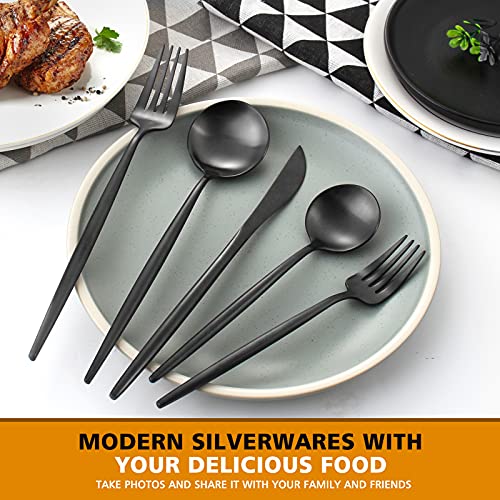 Matte Black Silverware Set (4 Count)
