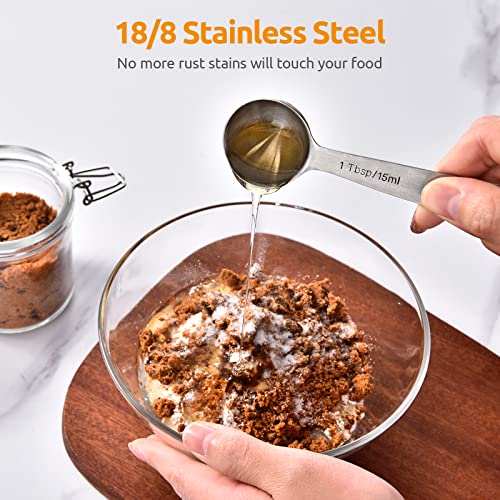 18 8 Stainless Steel Measuring Spoons Set of 8