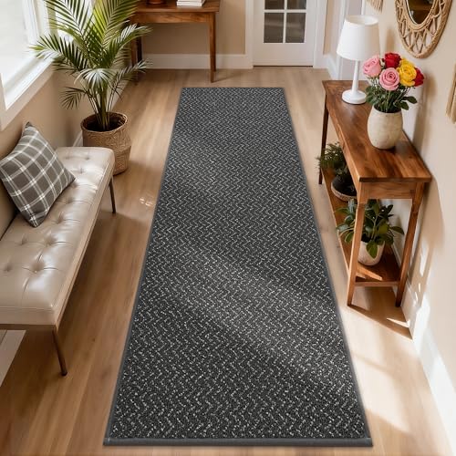 Dirt Trapper Door Mat 17"x71" Non Slip Washable Dark Grey (11.9 Sq Ft)