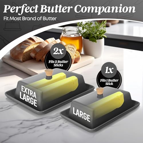 Extra Large Ceramic Butter Dish with Lid