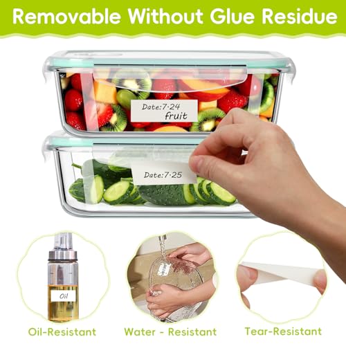 600 Blank Removable Freezer Labels with Perforation Line for Easy Distribution and Use. Waterproof and Oil (600 Count)