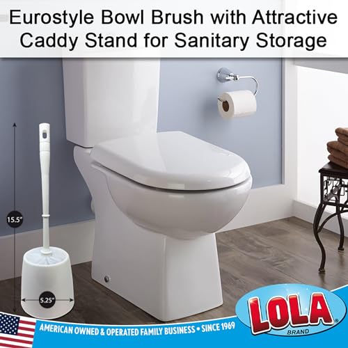 Classic Toilet Brush and Compact Space Saving Holder Set (2 Count)