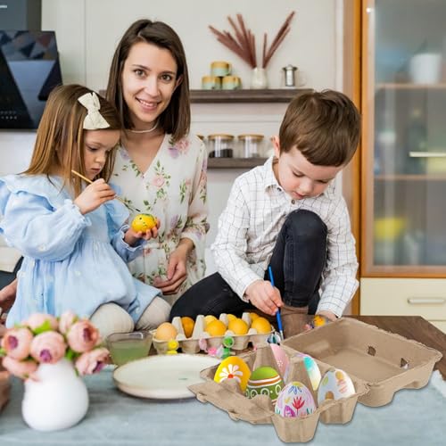 36 Pcs Jumbo Duck Egg Cartons Paper Goose Egg Cartons for Normal Size Geese Blank Natural Pulp Jumbo Eggs Container Holder Reusable for Six Duck Goose Hen Eggs (36 Count)