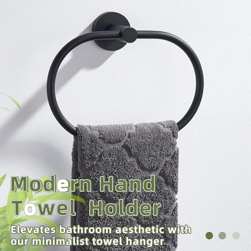 Matte Black Oval Towel Ring for Bathroom Kitchen