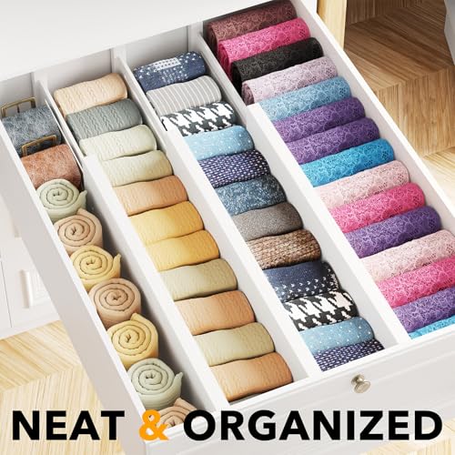 Bamboo Dresser Drawer Dividers 6 Pack (6 Count)