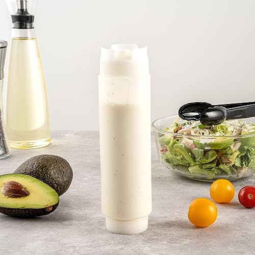 First In First Out 16 Ounce Condiment Squeeze Bottle 6 Refillable Lid FIFO Squeeze Bottle (6 Count)