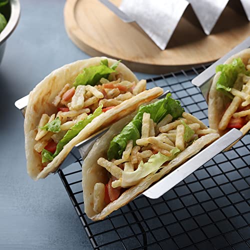 Taco Holder Set of 4 Packs Stainless Steel Taco Holders Stand Taco Tray Shell Holders