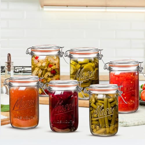 24oz Wide Mouth Mason Jars (6 Count)