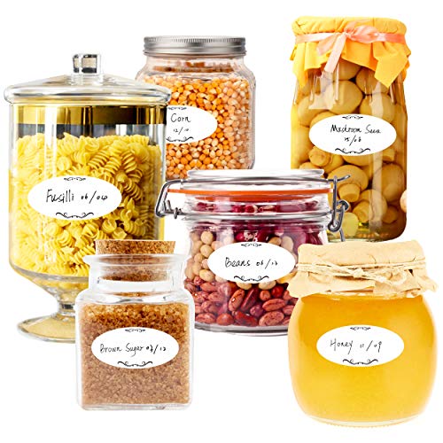 500 Removable Freezer Pantry Canning Labels Set Water Oil Resistant with Perforation Line for Food Containers Jars Kitchen Restaurant Storage Organization (500 Count)