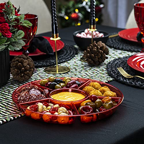 6 Sectional Round Plastic Serving Tray